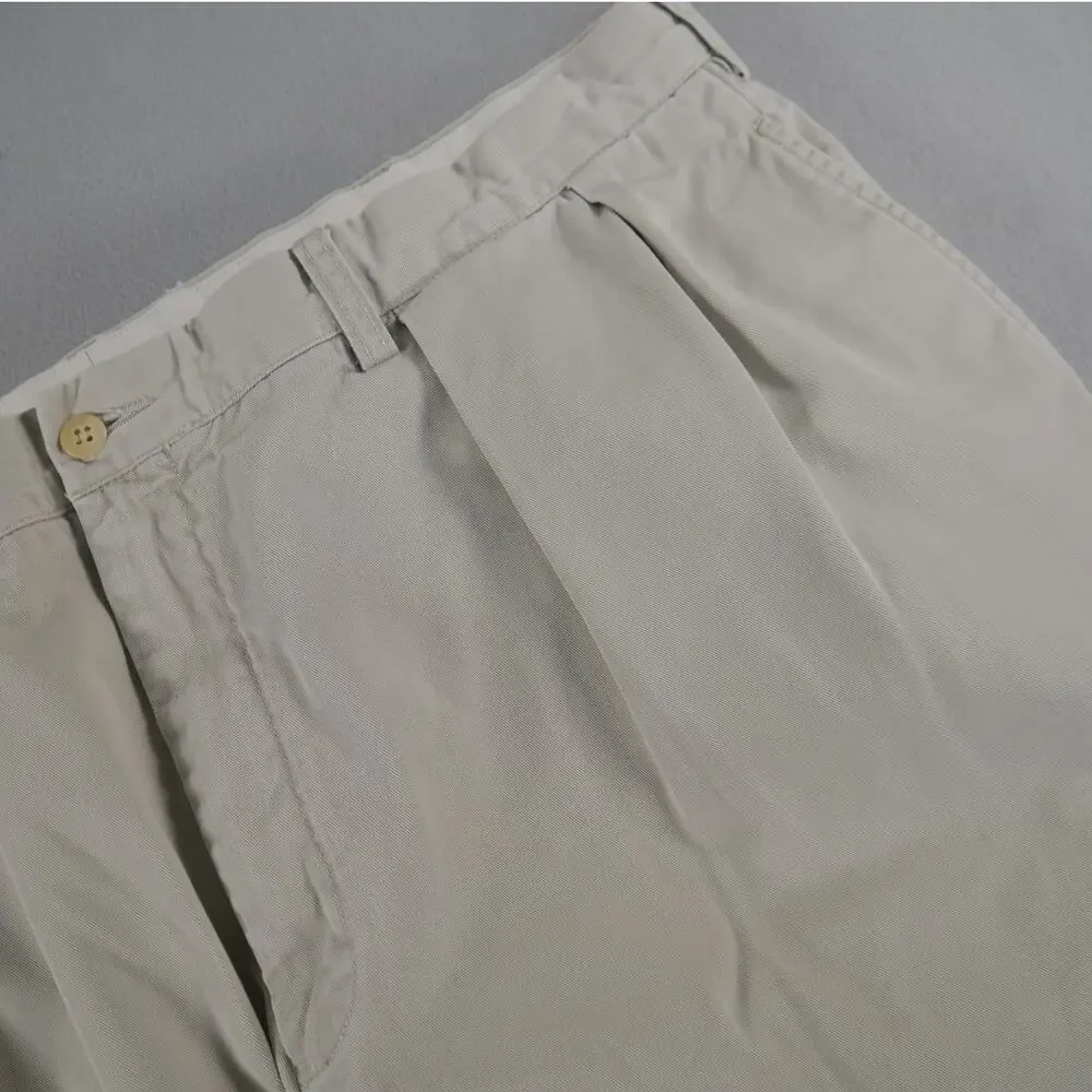 Vintage 90s Polo Ralph Lauren Andrew Pant Double Pleated Beige Chino (42x28) Men